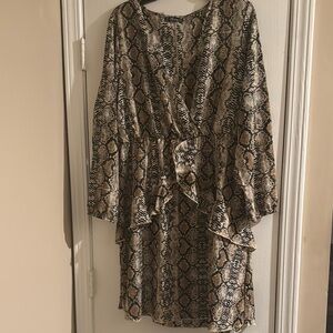 Elegant Snake Print Dress